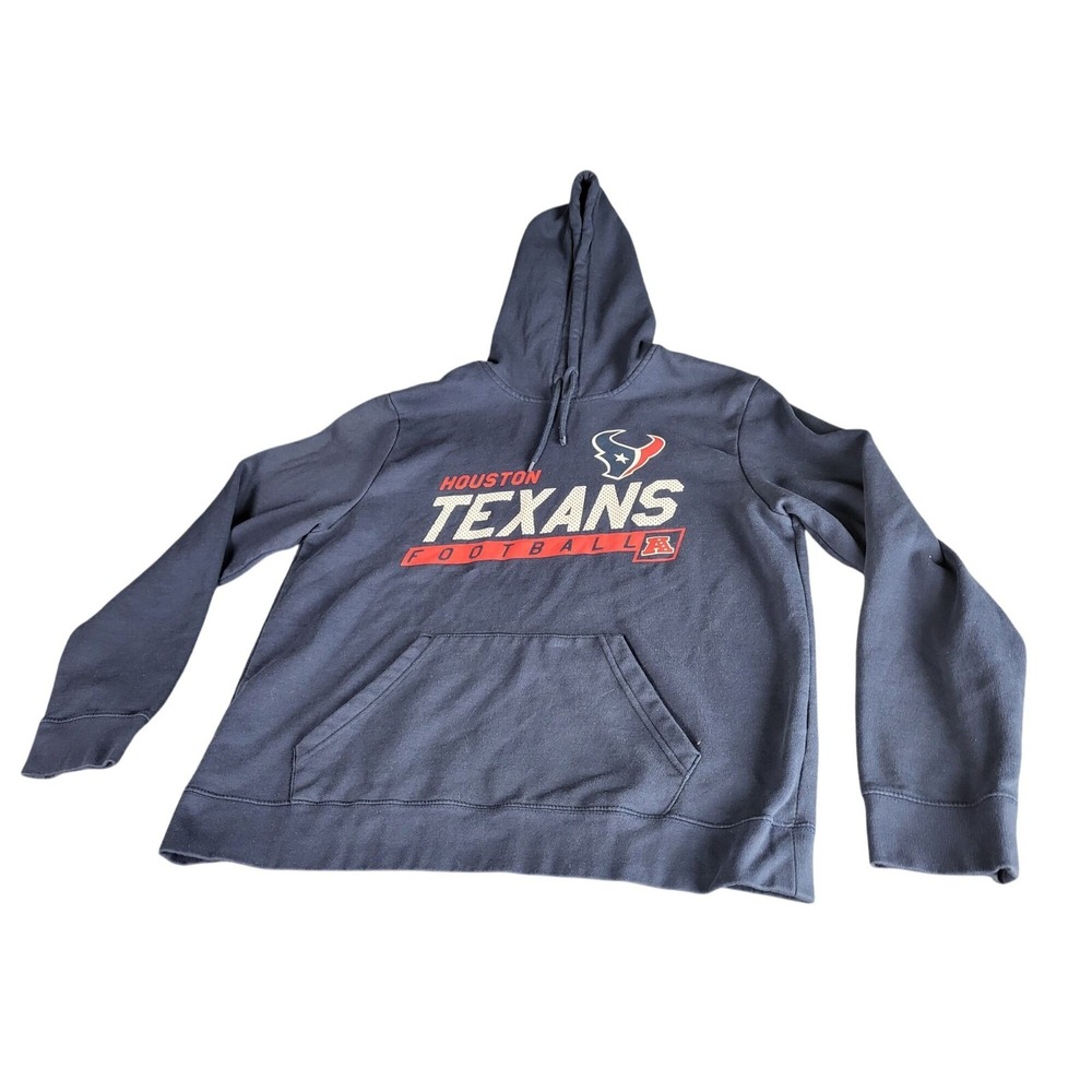 Houston Texans NFL Team Apparel Hoodie Men's Size L Gray Navy Athletic Sportwear
